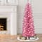 4.5ft. Pre-Lit Pink Tinsel Artificial Christmas Tree, Clear Lights
